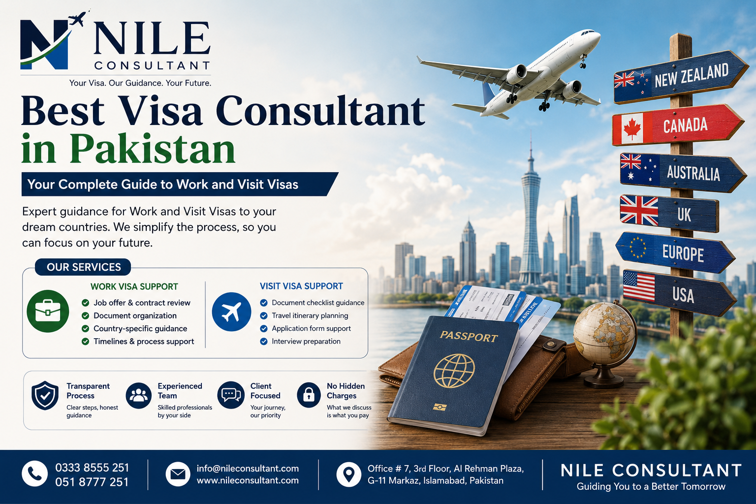 Best Visa Consult‌ant in Paki⁠stan: Your‍ Comp⁠lete Guide to Work and Visit Vi‌sas