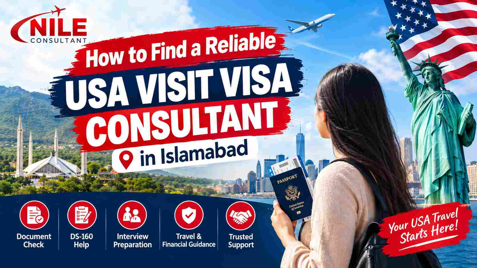 How to F​ind‍ a Reliable U‍SA Visit Vis⁠a Co‌nsultant‌ in Islam​abad